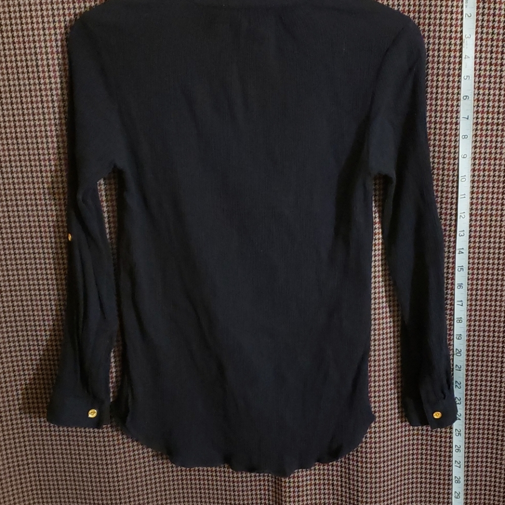 Michael Kors Ribbed Navy Blue Top - Picture 4 of 4